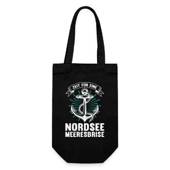 Büsum TIME FOR A NORTH SEA SEA BREEZE Funny - Gift Bag for Bottles - black - Front