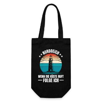 Nordsee Urlaub NORDDEICH WENN DIE KÜSTE RUFT - Geschenkbeutel für Flaschen - Schwarz - Vorne