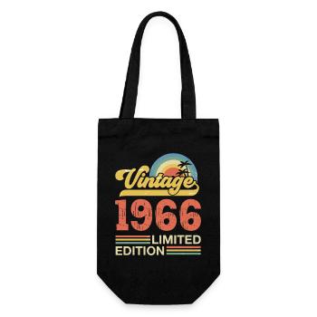 Vintage 1966 Anniversary Birthday Gift - Gift Bag for Bottles - black - Front