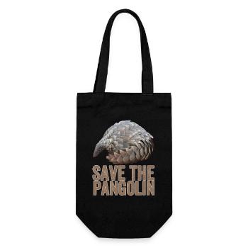 Rettet das Pangolin - Geschenkbeutel für Flaschen - Schwarz - Vorne