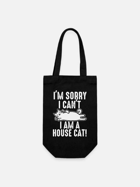 Es tut mir leid, ich kann nicht. Ich bin eine Hauskatze. - Geschenkbeutel für Flaschen - Schwarz