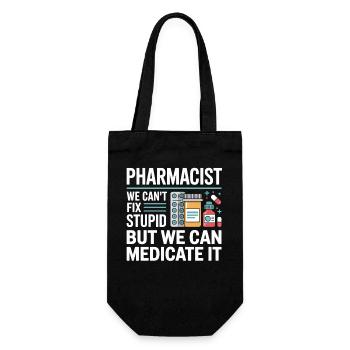 Pharma Humor Medicate It - Geschenkbeutel für Flaschen - Schwarz - Vorne