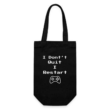 I Don't Quit I Restart - Gift Bag for Bottles - black - Front