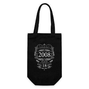 Legendary since 2008 18 Birthday Vintage Design - Gift Bag for Bottles - black - Front