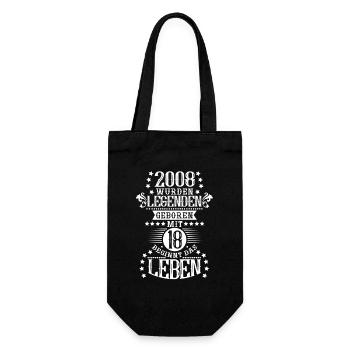 Legenden Jahrgang 2008 18 Geburtstag Vintage Retro - Geschenkbeutel für Flaschen - Schwarz - Vorne