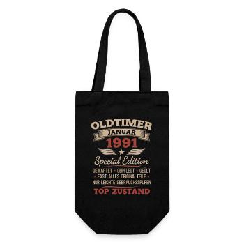 Cadeau pour le 35e anniversaire Voiture Classique janvier 1991 - Sac à bouteille - noir - Devant