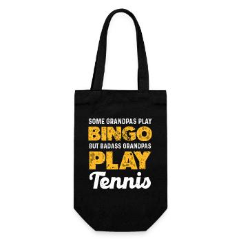 Badass Opa Tennis - Geschenkbeutel für Flaschen - Schwarz - Vorne