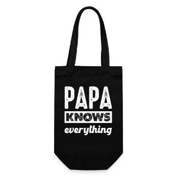 Papa weiß alles - Geschenkbeutel für Flaschen - Schwarz - Vorne