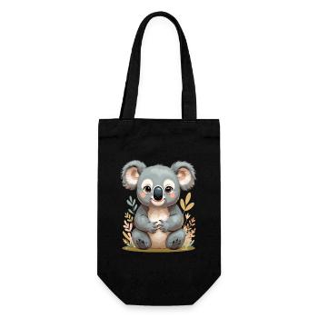 Cuddly chew koala in the sea of leaves - Gift Bag for Bottles - black - Front