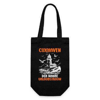 Cuxhaven DER WAHRE URLAUBSTRAUM Lustiges - Geschenkbeutel für Flaschen - Schwarz - Vorne