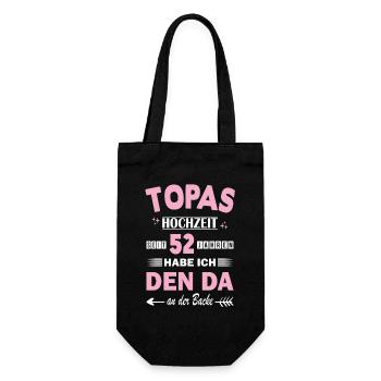 52 ans de relation Anniversaire de mariage - Sac à bouteille - noir - Devant