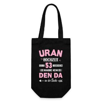 53 Jahre Beziehung Jahrestag Hochzeitstag - Geschenkbeutel für Flaschen - Schwarz - Vorne