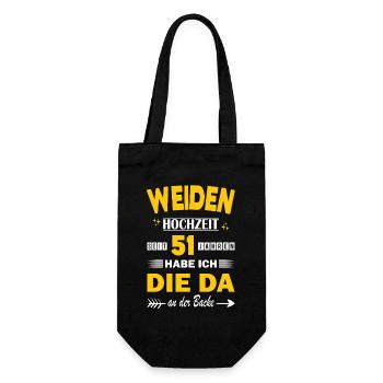 51 Jahre Beziehung Jahrestag Hochzeitstag - Geschenkbeutel für Flaschen - Schwarz - Vorne