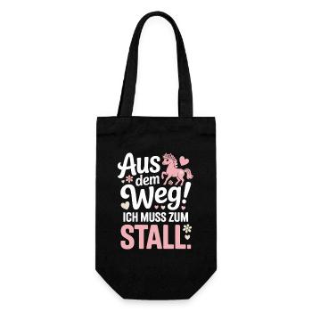 Riding out of the way to the stable horse girl horses - Gift Bag for Bottles - black - Front