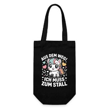 Riding out of the way to the stable horse girl horses - Gift Bag for Bottles - black - Front