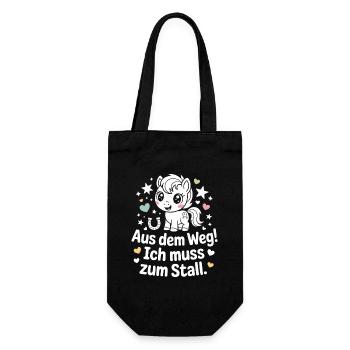 Riding out of the way to the stable horse girl horses - Gift Bag for Bottles - black - Front