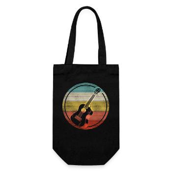 Hawaiian Ukulele Uke Retro Vintage - Geschenkbeutel für Flaschen - Schwarz - Vorne