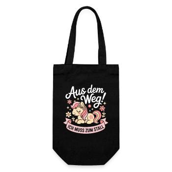 Riding out of the way to the stable horse girl horses - Gift Bag for Bottles - black - Front