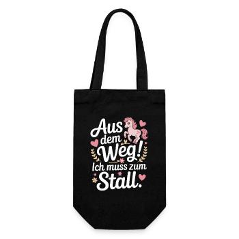 Riding out of the way to the stable horse girl horses - Gift Bag for Bottles - black - Front