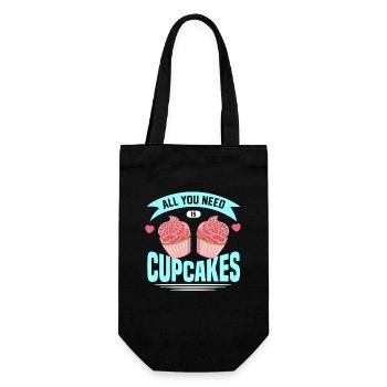 All You Need Is Cupcakes, For Cupcake Lover - Geschenkbeutel für Flaschen - Schwarz - Vorne