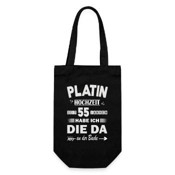 55 Jahre Beziehung Jahrestag Hochzeitstag - Geschenkbeutel für Flaschen - Schwarz - Vorne