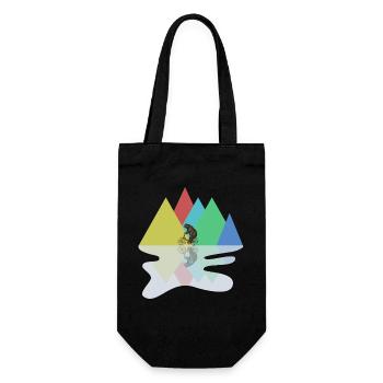 Bear Riding A Bike - Gift Bag for Bottles - black - Front