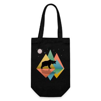 Bear In The Mountains  - Gift Bag for Bottles - black - Front