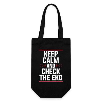 Cardiac Tech Keep Calm And Check The Cath Lab - Geschenkbeutel für Flaschen - Schwarz - Vorne