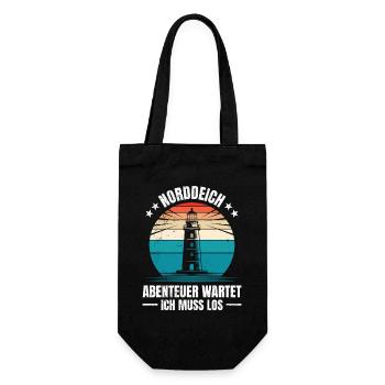 North Sea Holidays NORDDEICH ADVENTURE AWAITS - Gift Bag for Bottles - black - Front