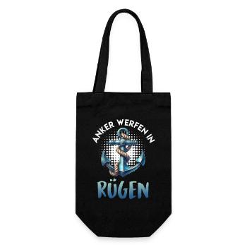 Baltic Sea Holiday DROP ANCHOR IN RÜGEN Funny - Gift Bag for Bottles - black - Front