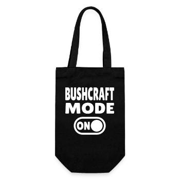 Bushcraft Mode ON – Waldleben einschalten - Geschenkbeutel für Flaschen - Schwarz - Vorne