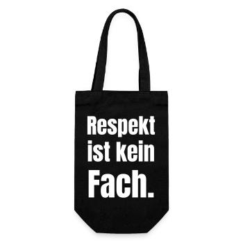 Respekt ist kein Fach - Geschenkbeutel für Flaschen - Schwarz - Vorne