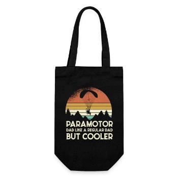 Paramotor Dad Retro Sonnenuntergang - Geschenkbeutel für Flaschen - Schwarz - Vorne