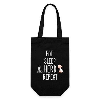 Mange, Dors, Troupeau, Répéte, moutons Border Collie - Sac à bouteille - noir - Devant