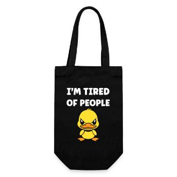Fed up with people cartoon duck - Gift Bag for Bottles - black - Front