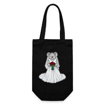 Koala Bridal Roses Wedding - Gift Bag for Bottles - black - Front