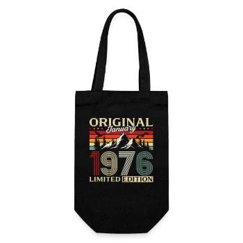 50th Birthday Original January 1976 - Gift Bag for Bottles - black - Front