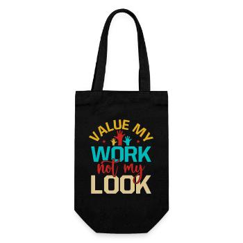 Social Worker Quote Value My Work Not Look Social - Geschenkbeutel für Flaschen - Schwarz - Vorne