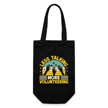 Volunteer Appreciation Less Talking More Volunteer - Gift Bag for Bottles - black - Front