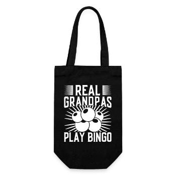 Bingo Player Real Grandpas Play Bingo - Gift Bag for Bottles - black - Front