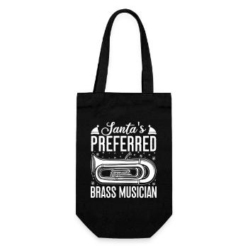 Baritone Player Santa ́s Preferred Brass Musician - Gift Bag for Bottles - black - Front