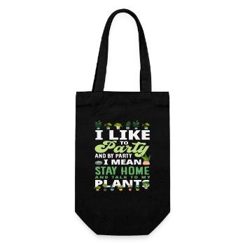 I Like To Party Lustiger Pflanzenliebhaber - Geschenkbeutel für Flaschen - Schwarz - Vorne