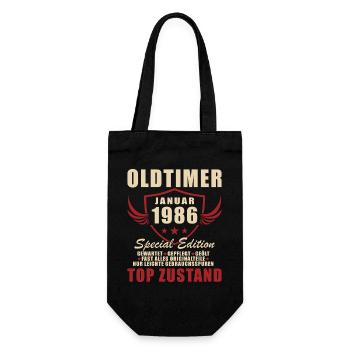 Cadeau pour le 40e anniversaire Voiture classique janvier 1986 - Sac à bouteille - noir - Devant