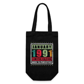 35e anniversaire Millésime de janvier 1991 - Sac à bouteille - noir - Devant