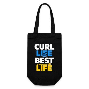Curling, balayage drôle, cardio dur avec balai - Sac à bouteille - noir - Devant