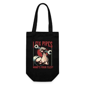 Pipelayer Pipeline Builder I Fix Pipes - Gift Bag for Bottles - black - Front