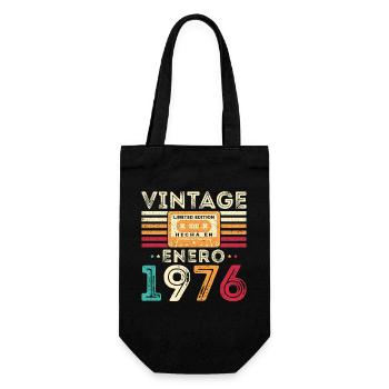 Januar 1976 Retro Vintage-Geburtstagsgeschenk - Geschenkbeutel für Flaschen - Schwarz - Vorne