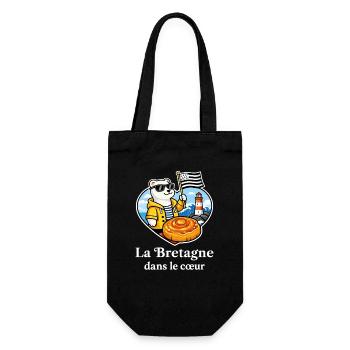 Brittany in the Heart Hermine Kouign Amann - Gift Bag for Bottles - black - Front