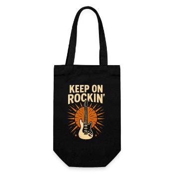 Keep on rockin, guitar rockfan - Gift Bag for Bottles - black - Front
