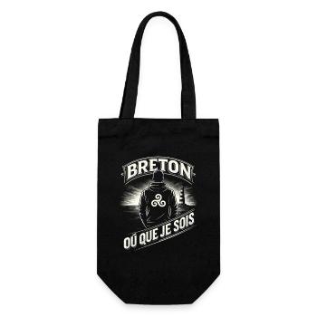 Breton wherever I am Brittany Triskel - Gift Bag for Bottles - black - Front